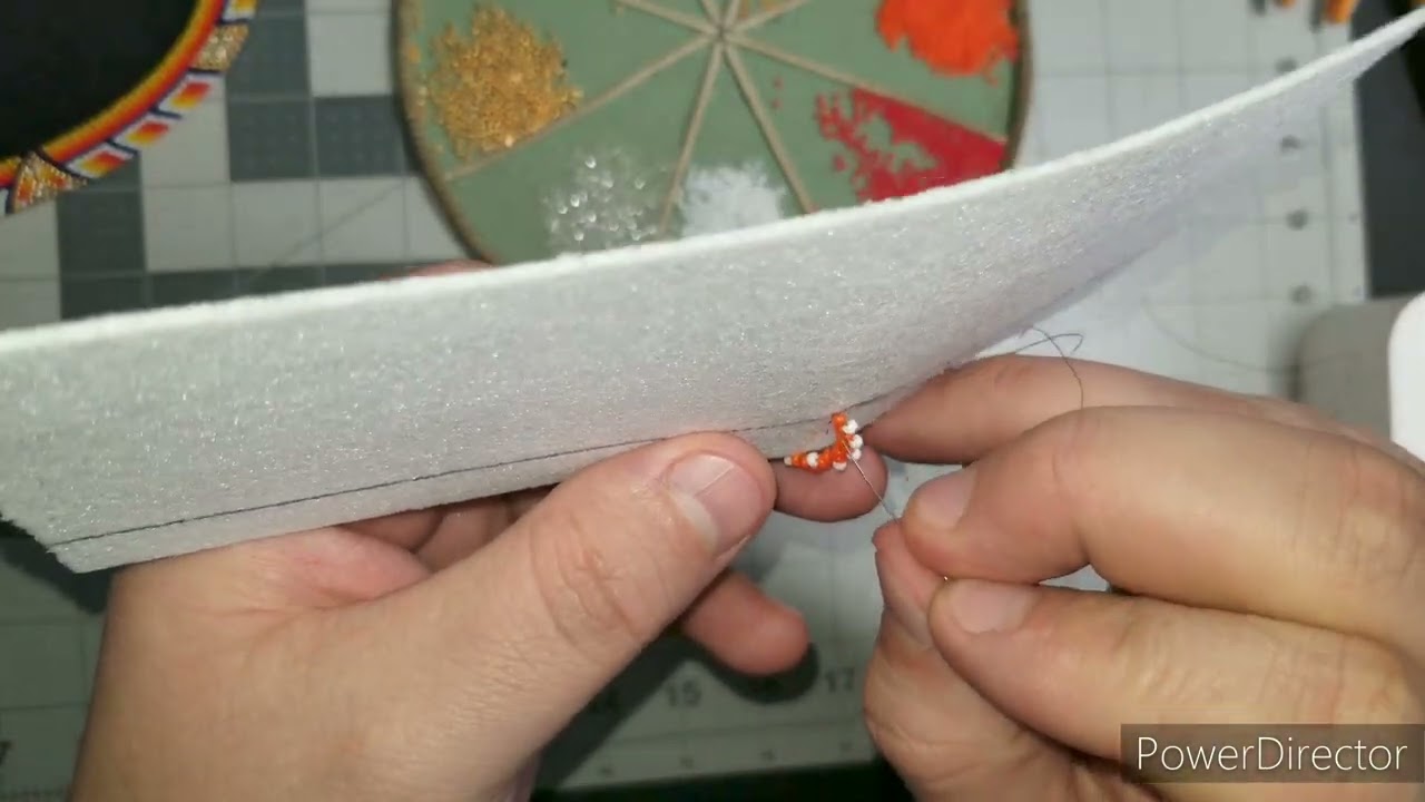 how I peyote stitch a hat brim