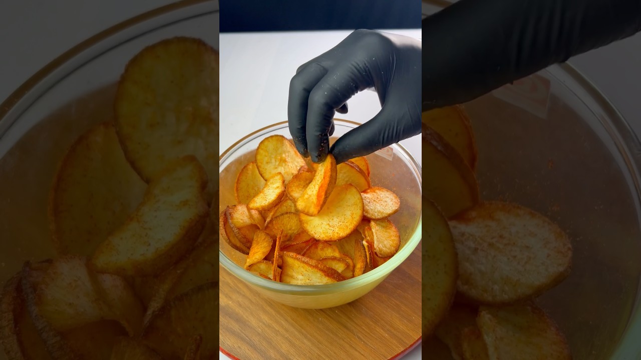 Crunchy Cassava Chips Recipe: Easy Tapioca Snack! ASMR #shorts