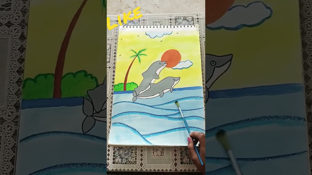 Creative Dolphin drawing by Netra