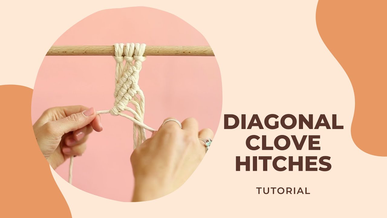 Macramé DIY Tutorial: Diagonal Clove Hitches/ Diagonaler Doppelter Halber Schlag