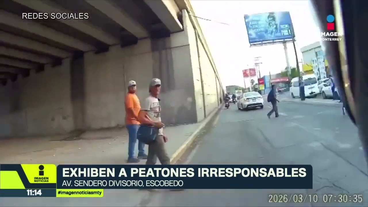 Exhiben a peatones irresponsables en Escobedo  | Noticias MTY tercera emisión