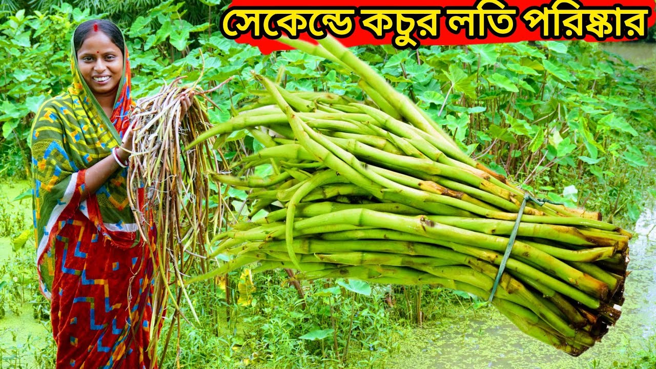 কচুর লতি এইভাবে রান্না করলে সবাই আঙ্গুল চেটেপুটে খাবে সেকেন্ডে কচুর লতি পরিষ্কার |Kochur loti recipe