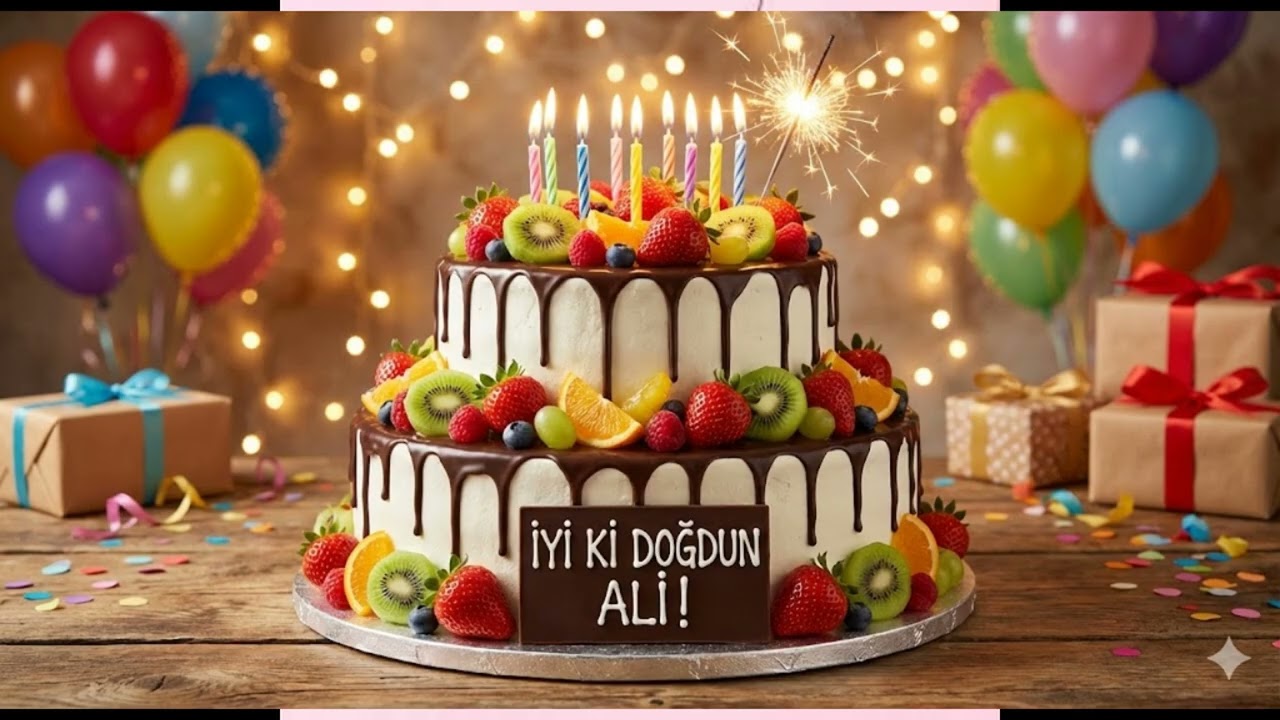 İyi Ki Doğdun Ali! 🎂 - İsme Özel Hareketli Doğum Günü Şarkısı (Pasta Kesme Müziği)