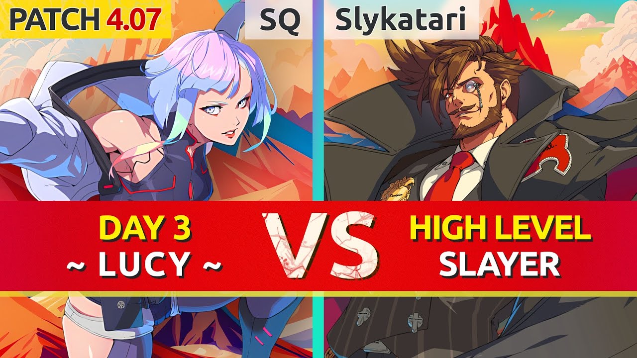 GGST ▰ SQ (Day 3 Lucy) vs Slykatari (Slayer). High Level Gameplay