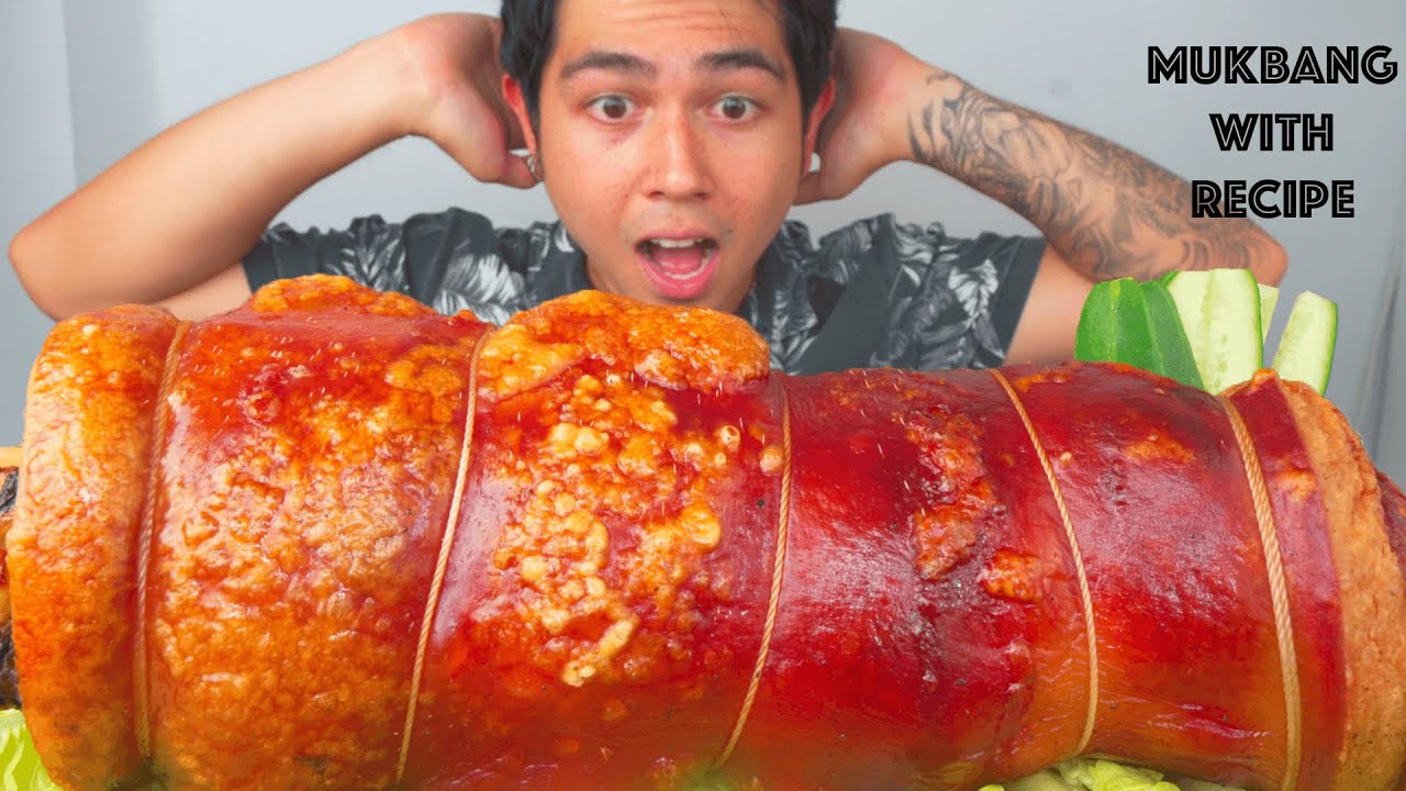 SPICY LECHON BELLY mukbang w/ recipe| HUNGRY VOHN | MUKBANG PHILIPPINES|PINOY MUKBANG