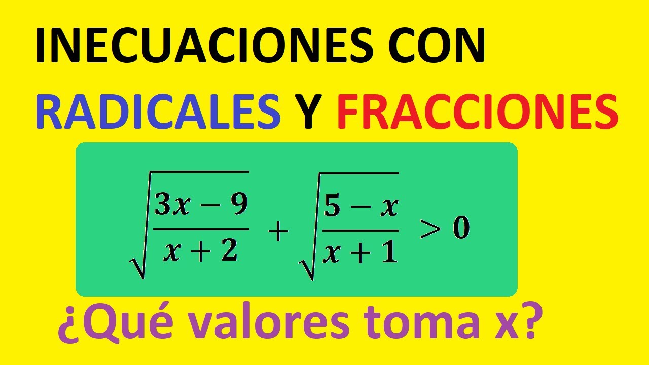 ✅Inecuaciones con radicales y fracciones | muy fácil