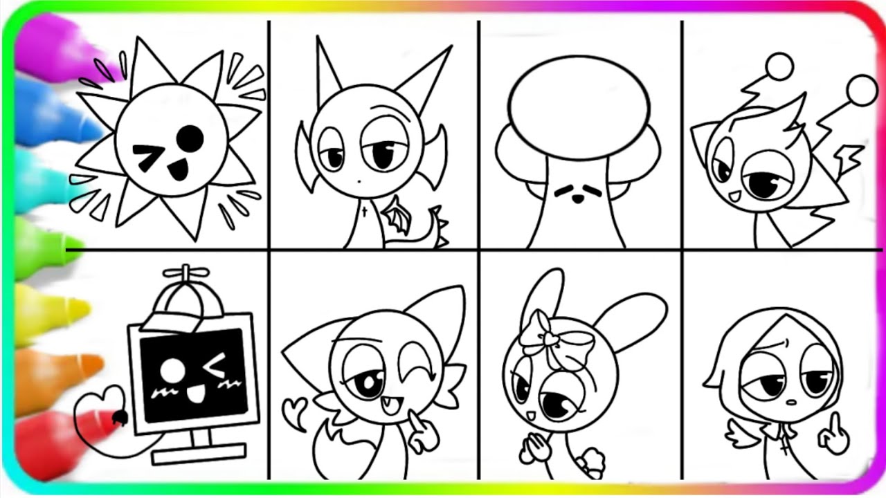 SPRUNKI COLORING PAGE 🎨| SPRUNKI CUTE EDITION #sprunki #sprüche #incredibox #drawing #coloring 