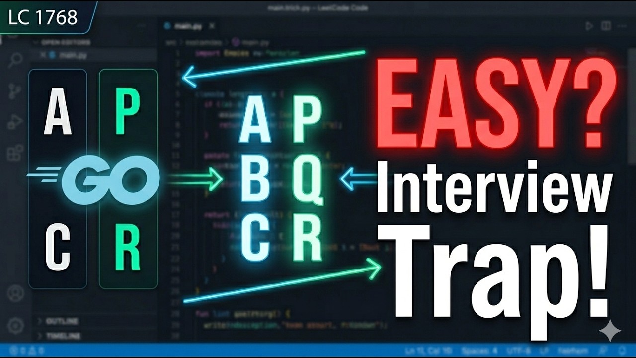 ⭐ Merge Strings Alternately | LeetCode 1768 | Two Pointer Pattern in Go