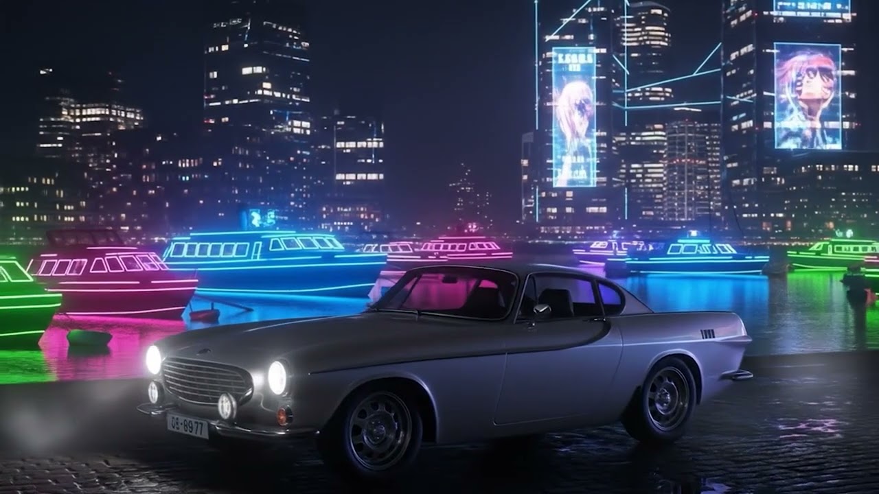 Neon Harbor Nights | Classic Car & Chill Beats