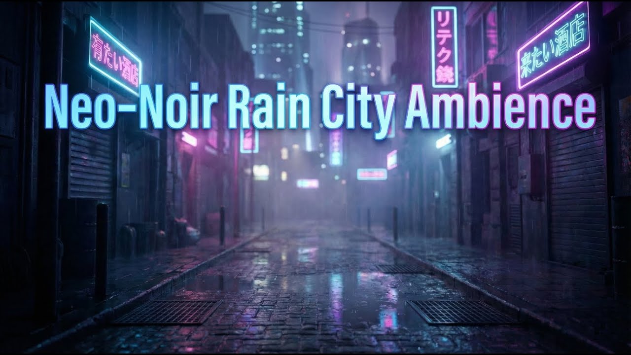 Neo‑Noir Rain City — 9‑Hour Cinematic Ambient Loop