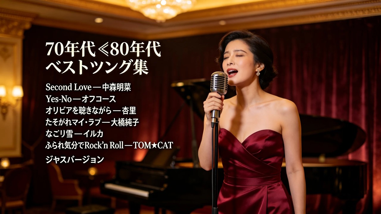 70年代〜80年代 トップヒット日本ラブソング ジャズカバー｜杏里・オフコース・TOM★CAT・大橋純子・中森明菜・イルカ｜昭和の夜・懐かしさに浸る時間
