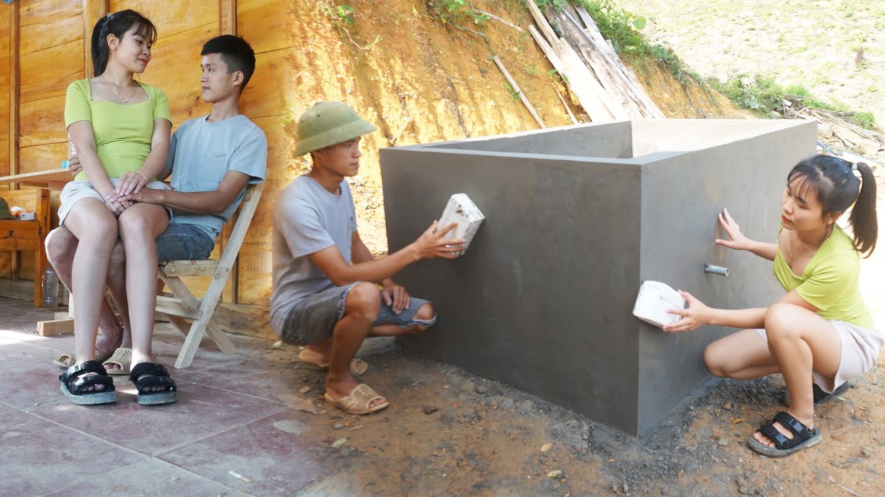 An help me building water tank with brick and cement, Storage tank for domestic water