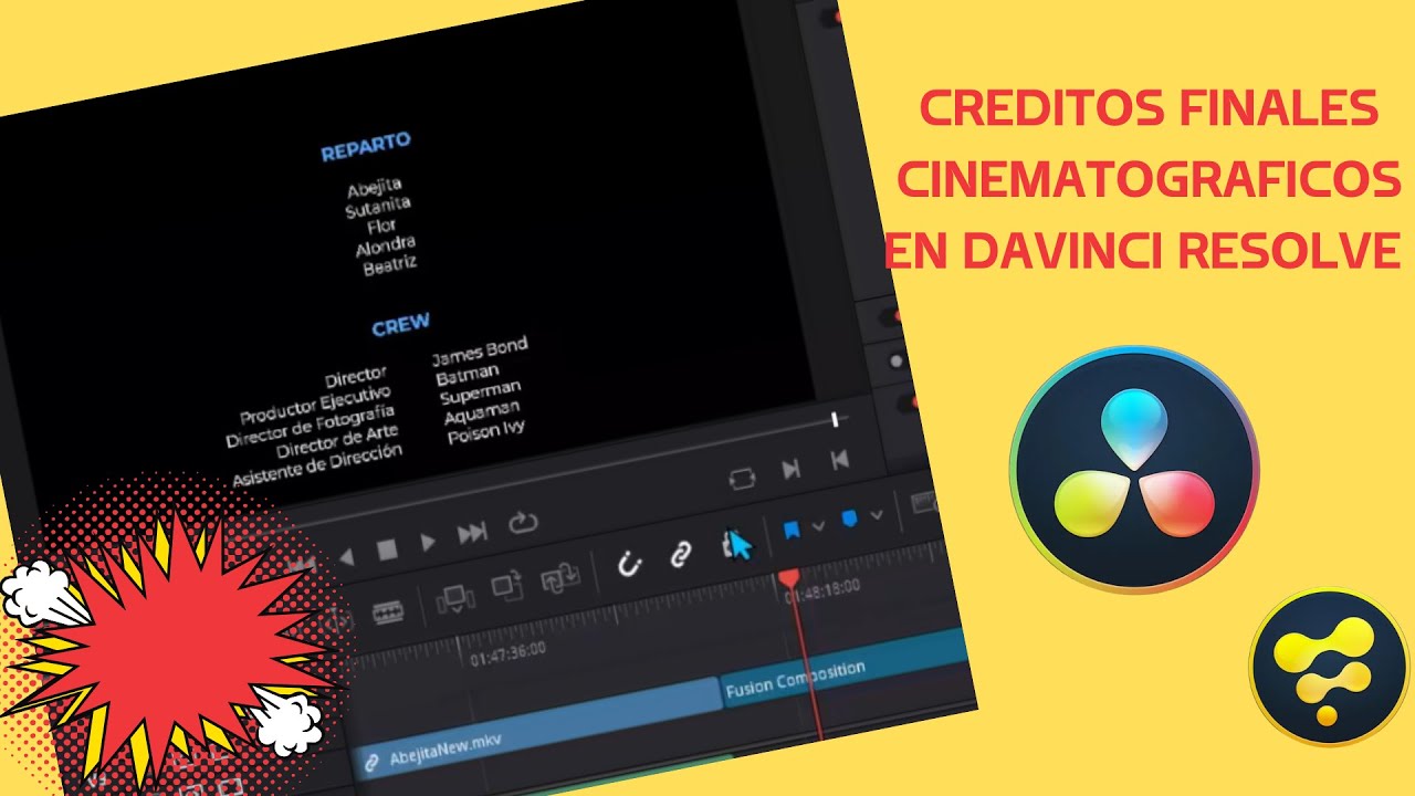 ✍Crea tus Créditos de Cine en Davinci Resolve SUPER FACIL!