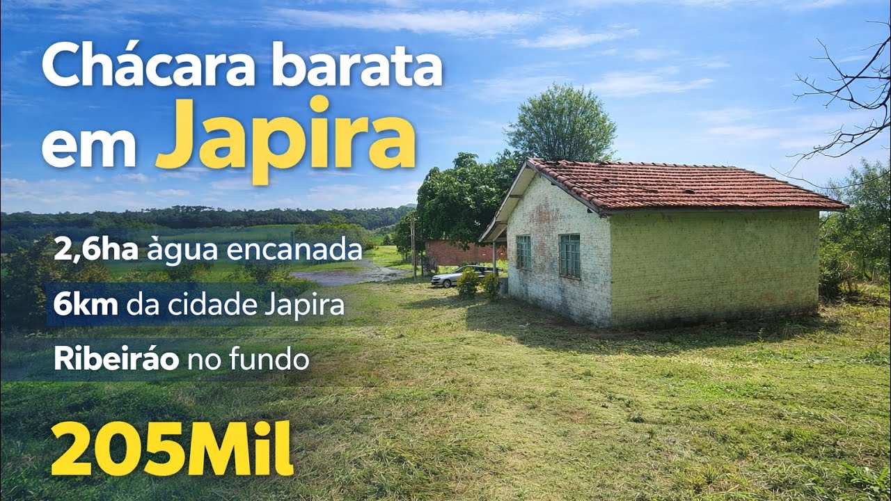 CH&Aacute;CARA BARATA COM &Aacute;GUA ENCANADA RIBEIR&Atilde;O EM JAPIRA R$205MIL