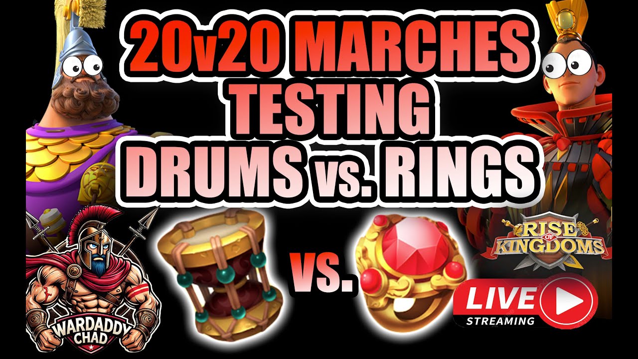 Live! 20v20 Battle Testing: Drums vs. Rings - Rise of Kingdoms