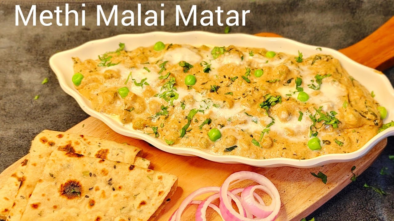 One of my FAVOURITE seasonal recipes | restaurant style Methi Malai Matar | 
