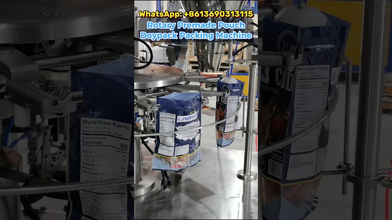 Rotary Premade Pouch Doypack Food Packing Machine #packingmachine #doypackmachine