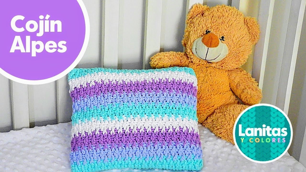 COJÍN O FUNDA PUNTO ALPES A CROCHET: cómo tejer a ganchillo forro para cojín | TUTORIAL PASO A PASO