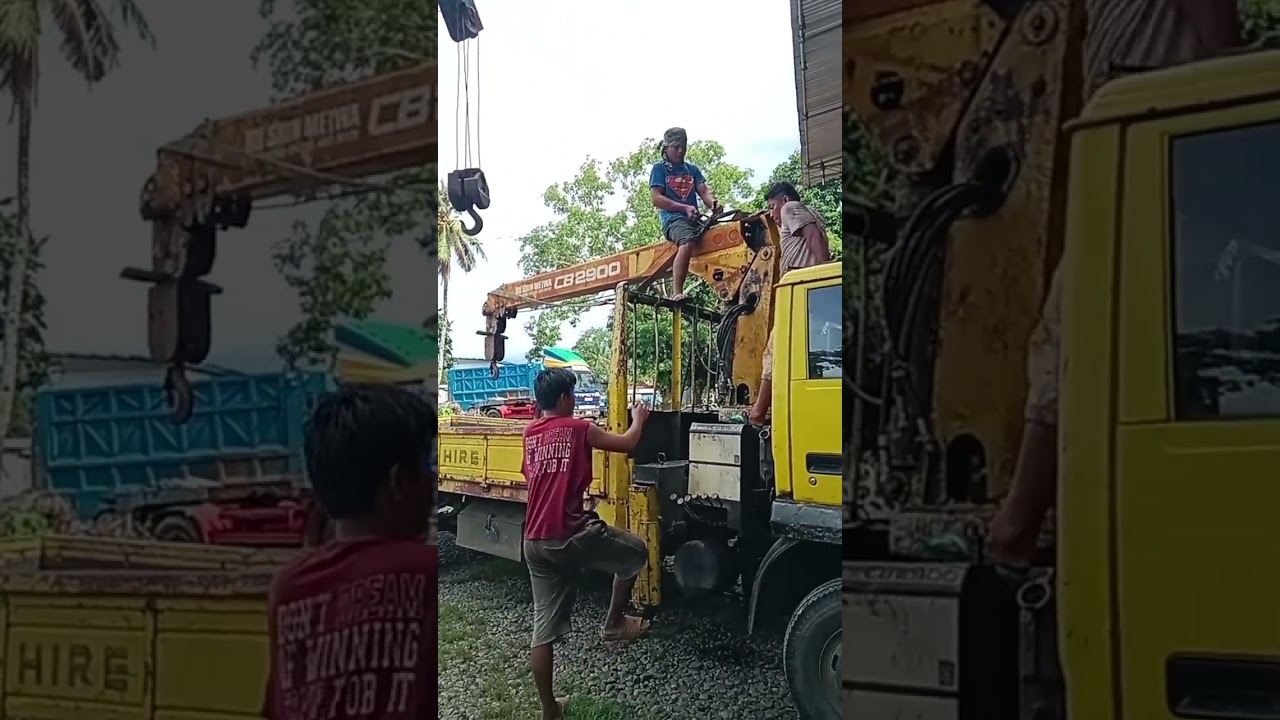Repair turn table gear w/bearing & center joint & swing motor pump Boom Truck fuso fighterPull vedio