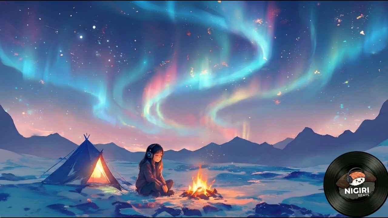 [Lofi Hip Hop] 極光下的溫暖營火：寒冬裡的療癒｜  [Lofi Hip Hop] Aurora & Campfire: Warm Beats in the Frozen Wilds