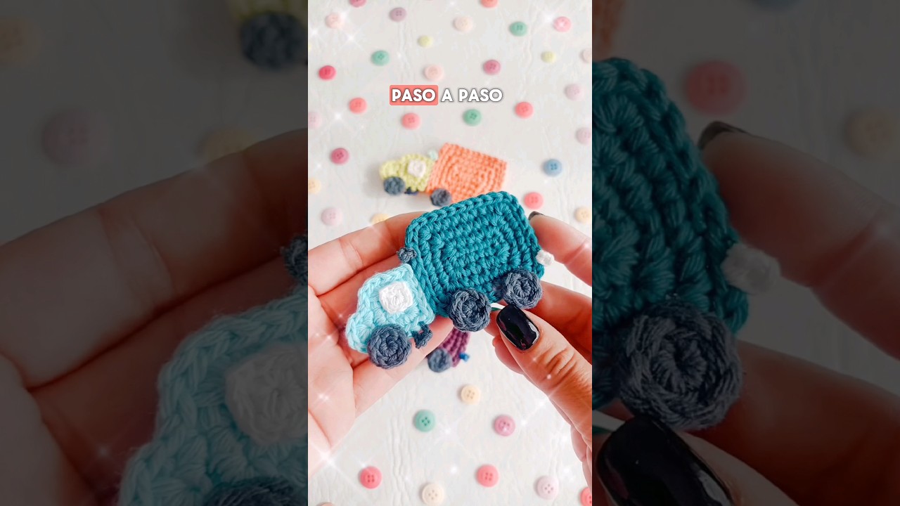Camioncito aplique a Crochet 🚛 Paso a paso en este canal (Polylandia) 🩷✨