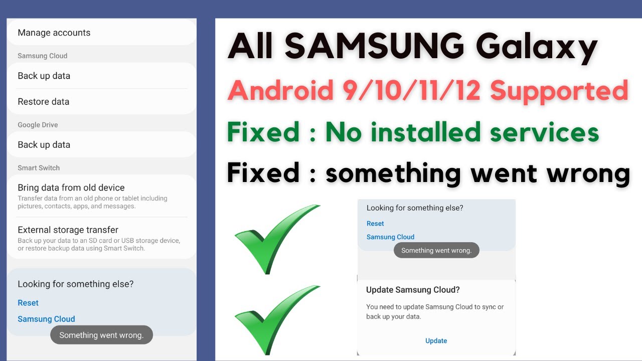 All SAMSUNG Galaxy Android 9/10/11/12 FRP Unlock, FIXED No installed services | something went wrong