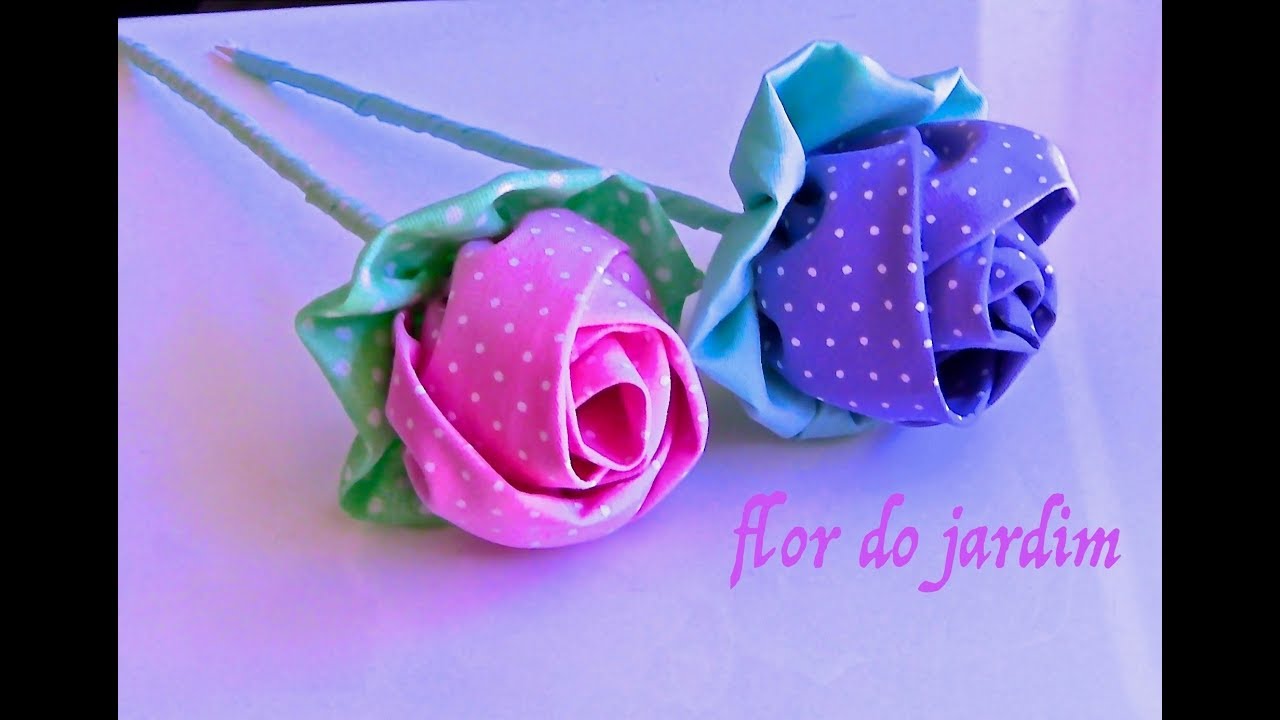 Botao de Rosa de  Tecido - Passo a Passo -tutorial  HOW TO MAKE ROLLED RIBBON ROSES - fabric flowers