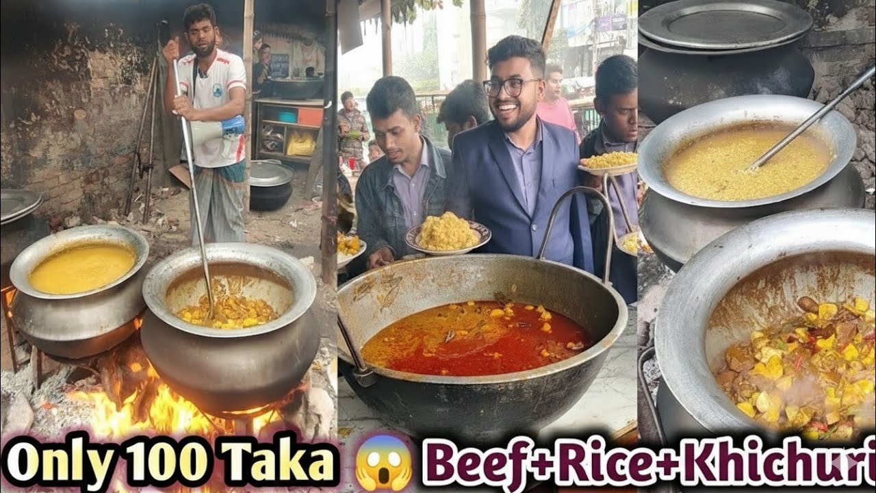 মাত্র ১০০ টাকায় আনলিমিটেড খিচুড়ি ও গরুর মাংস! ভাইরাল মিজানের 'গরিবের বুফে' | Viral Mizaner Hotel