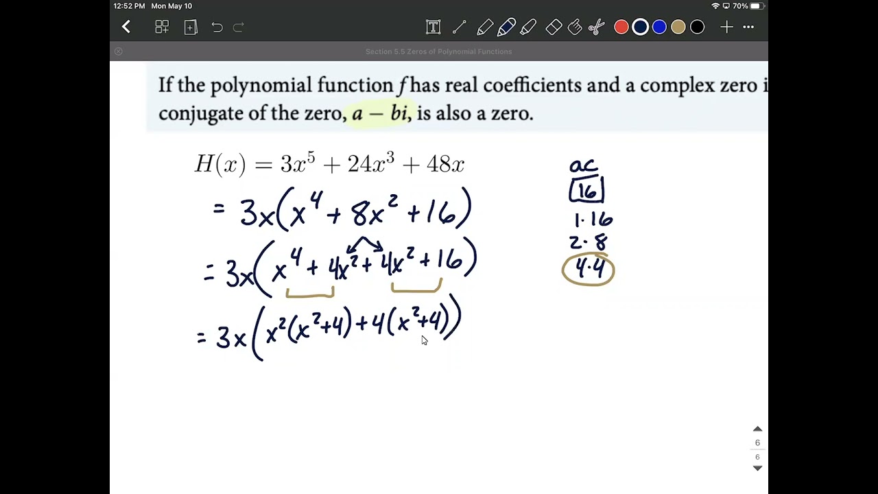 Complex Conjugate Theorem | Find all zeros (real and complex)