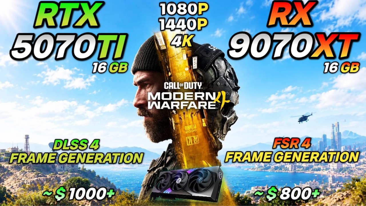 Call of Duty Modern Warfare 4 : RX 9070XT vs RTX 5070TI | 1080P | 1440P | 4K