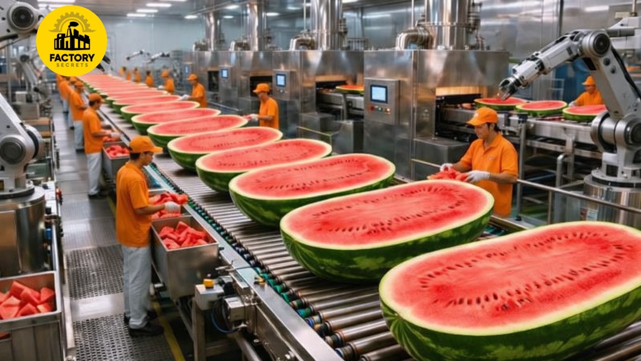 Inside a High-Tech Fruit Processing Plant: From Fresh Fruit to Your Favorite Drink (Full process)