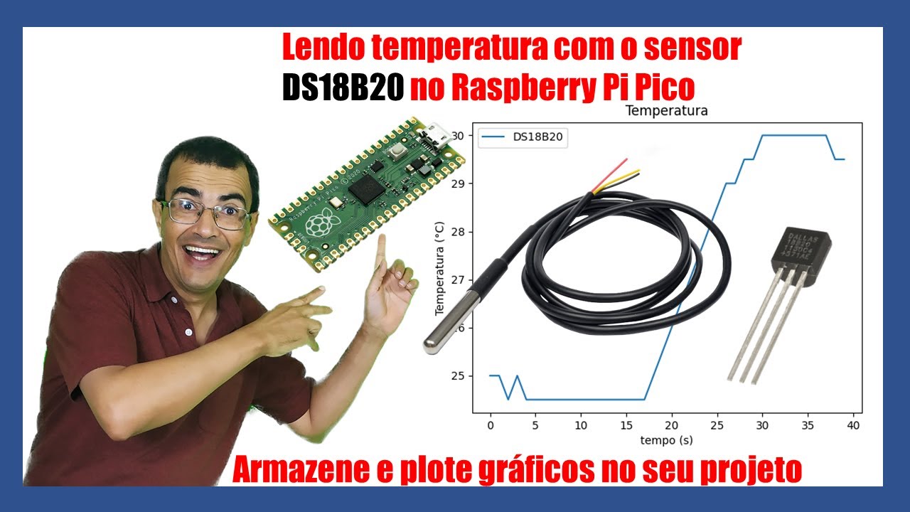 #11 Ds18b20: Lendo, armazenando e plotando dados de temperatura com o Raspberry Pi Pico.