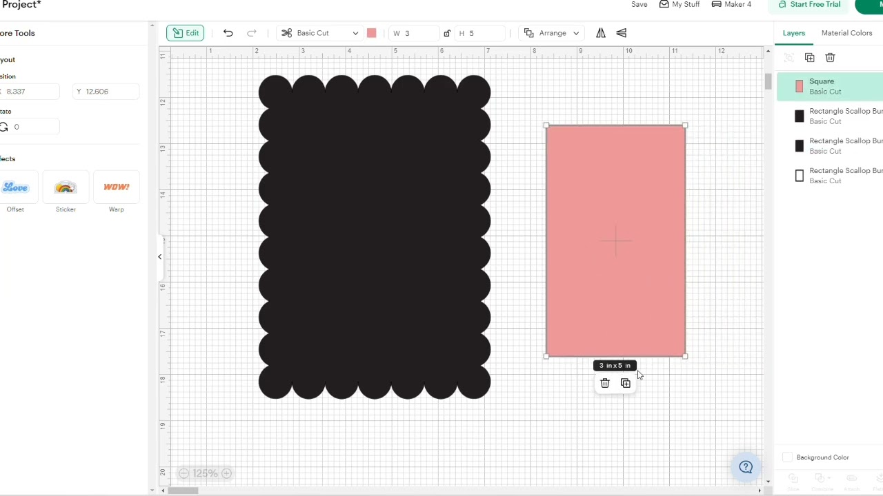 Quick Cricut Design Space tip for changing the frame cut out space to more closed in