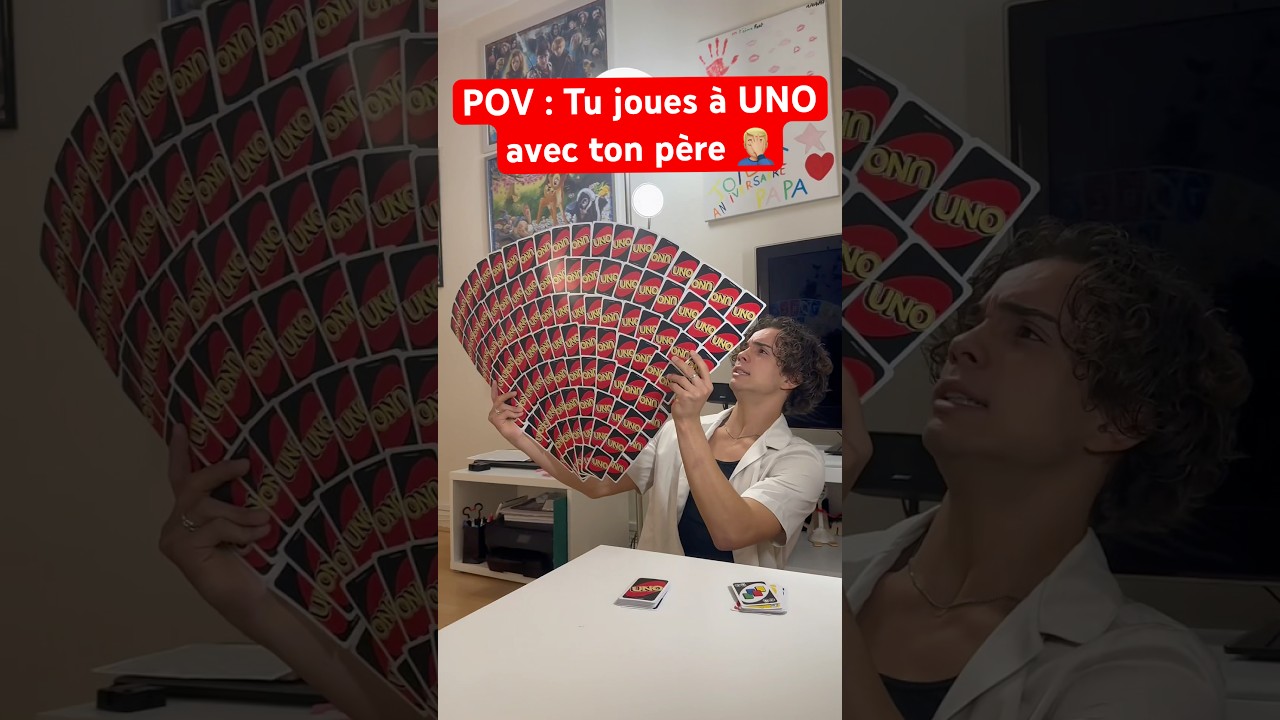 POV : TU JOUES &Agrave; UNO AVEC TON P&Egrave;RE 🤦🏼&zwj;♂️ #humour #papa #sketch #s&oelig;ur #drole #blague #uno #jeux
