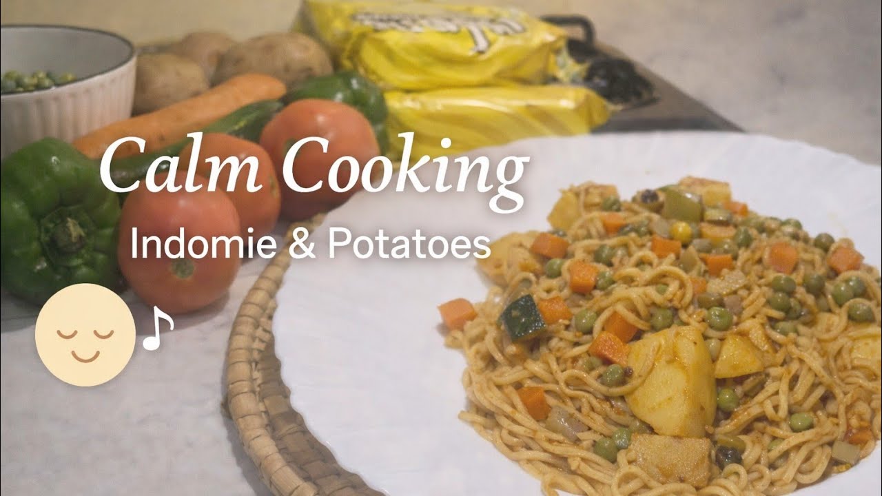One-Pot Indomie Noodles With Potatoes and Green Peas / Affordable and Easy to Cook