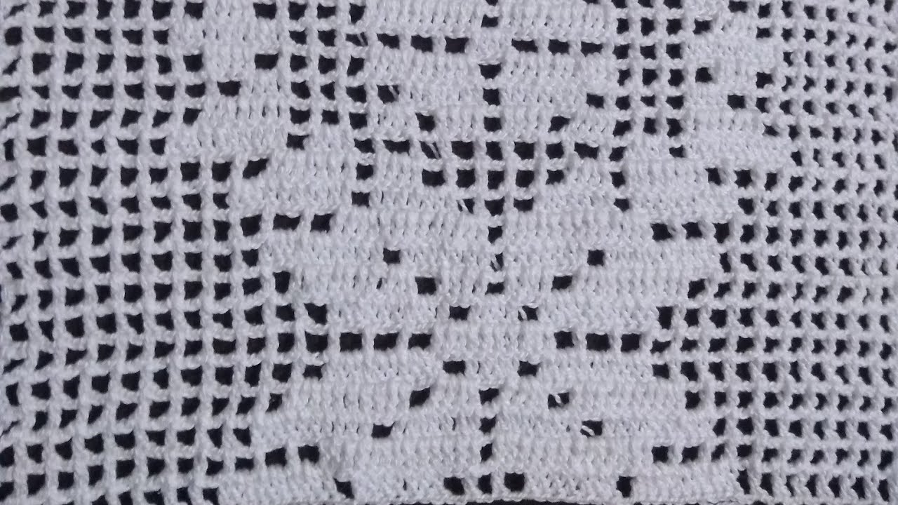 Motivo de crochê filé, parte 1,para caminho de mesa, passadeira, tapete e cortinas.