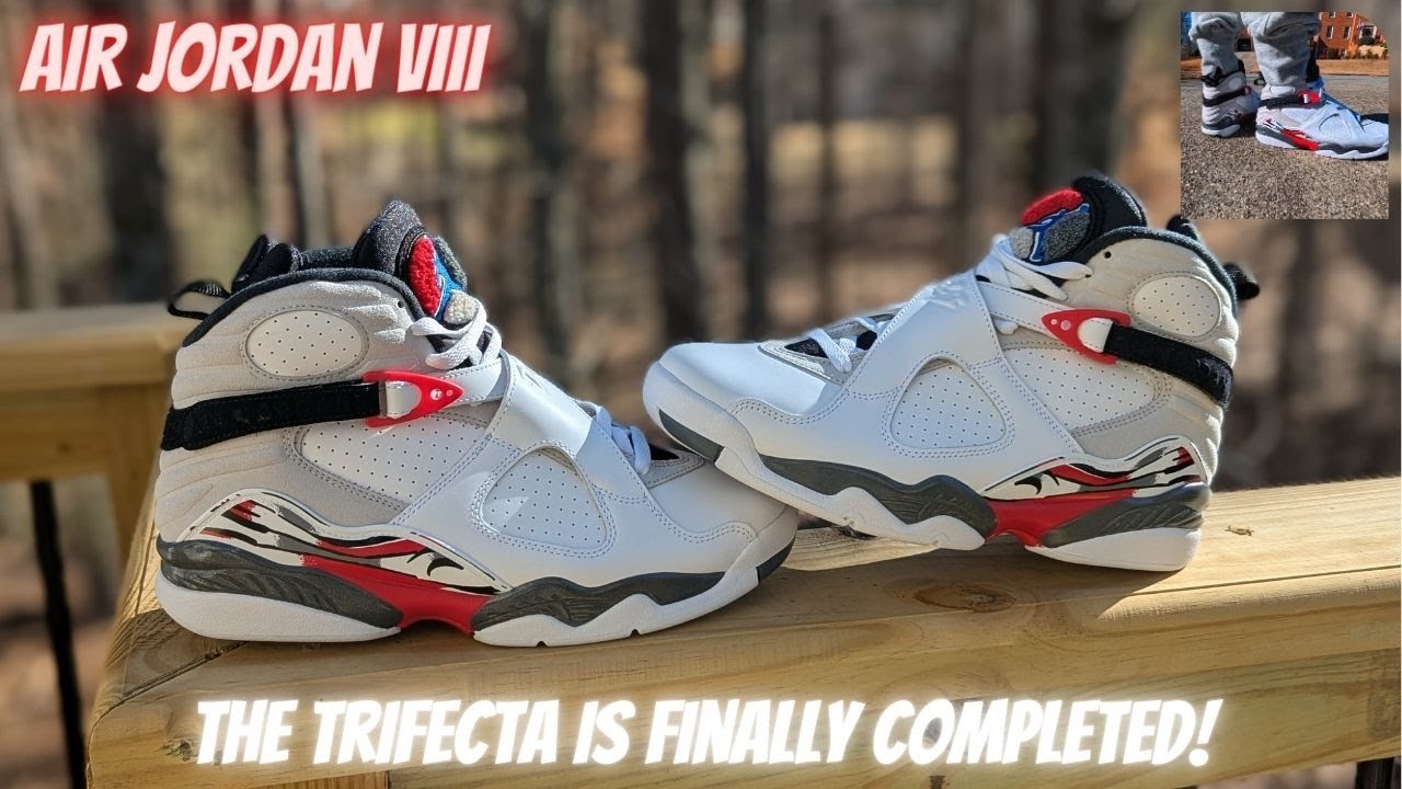 Air Jordan 8 - Белый, черный и ярко-красный - или расцветка в стиле Багза Банни!