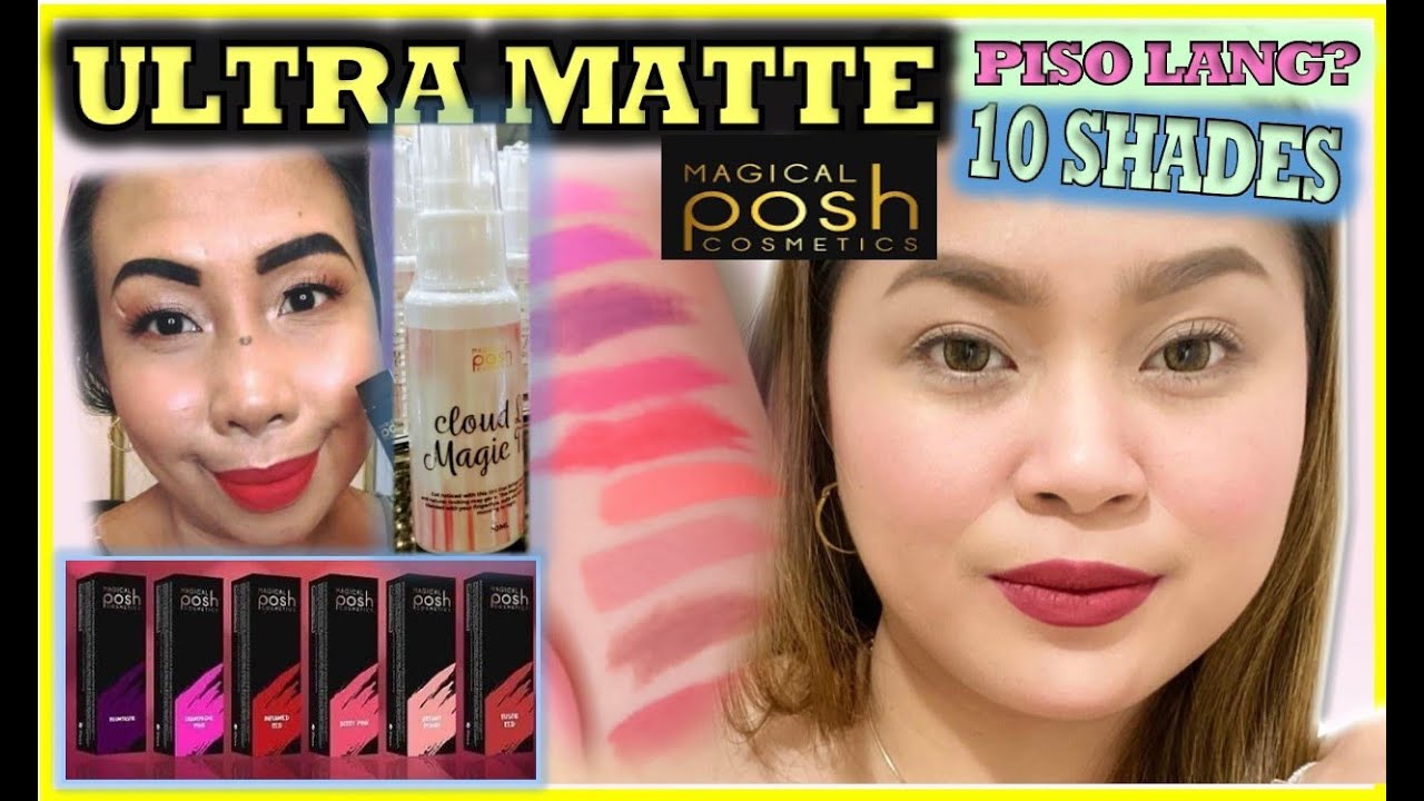 MAGICAL POSH COSMETICS  NI MADAM KILAY ULTRA MATTE LIPSTICK SWATCHES & REVIEW LA CLOUD LA MAGIC TINT