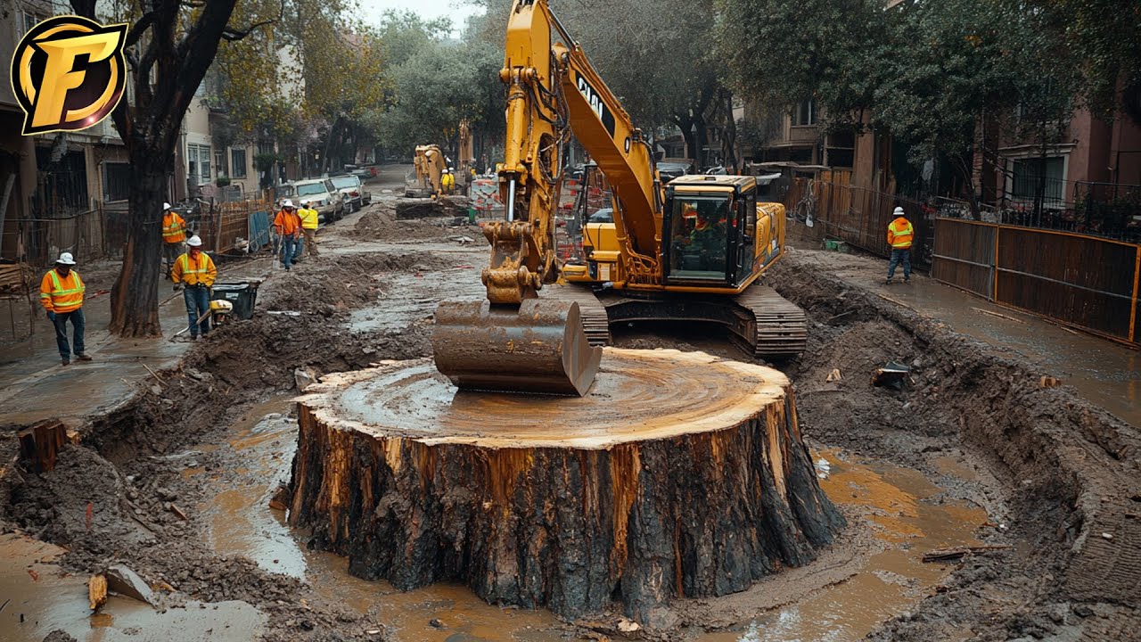 55 Amazing Excavator Techniques for Efficient Tree Stump Removal Using Heavy Machinery