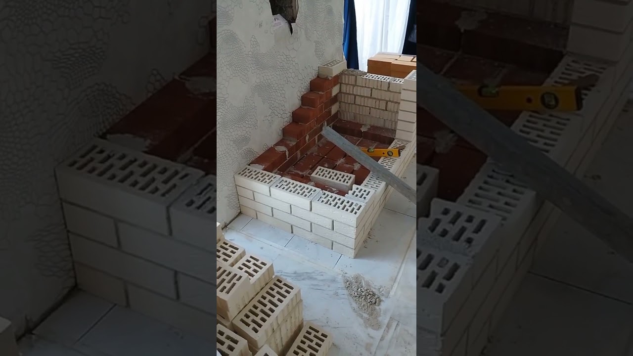 Камин из белого кирпича/ kamin od bele cigle