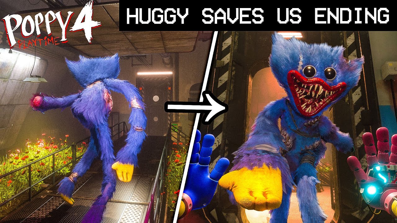 SECRET GOOD ENDING! (Huggy saved us for Chapter 5) - Poppy Playtime [Chapter 4] True Ending