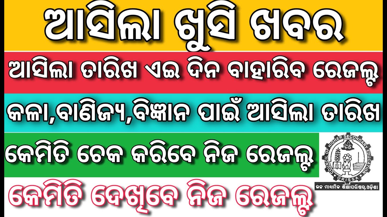 CHSE Odisha Results 2020 || CHSE +2 Re