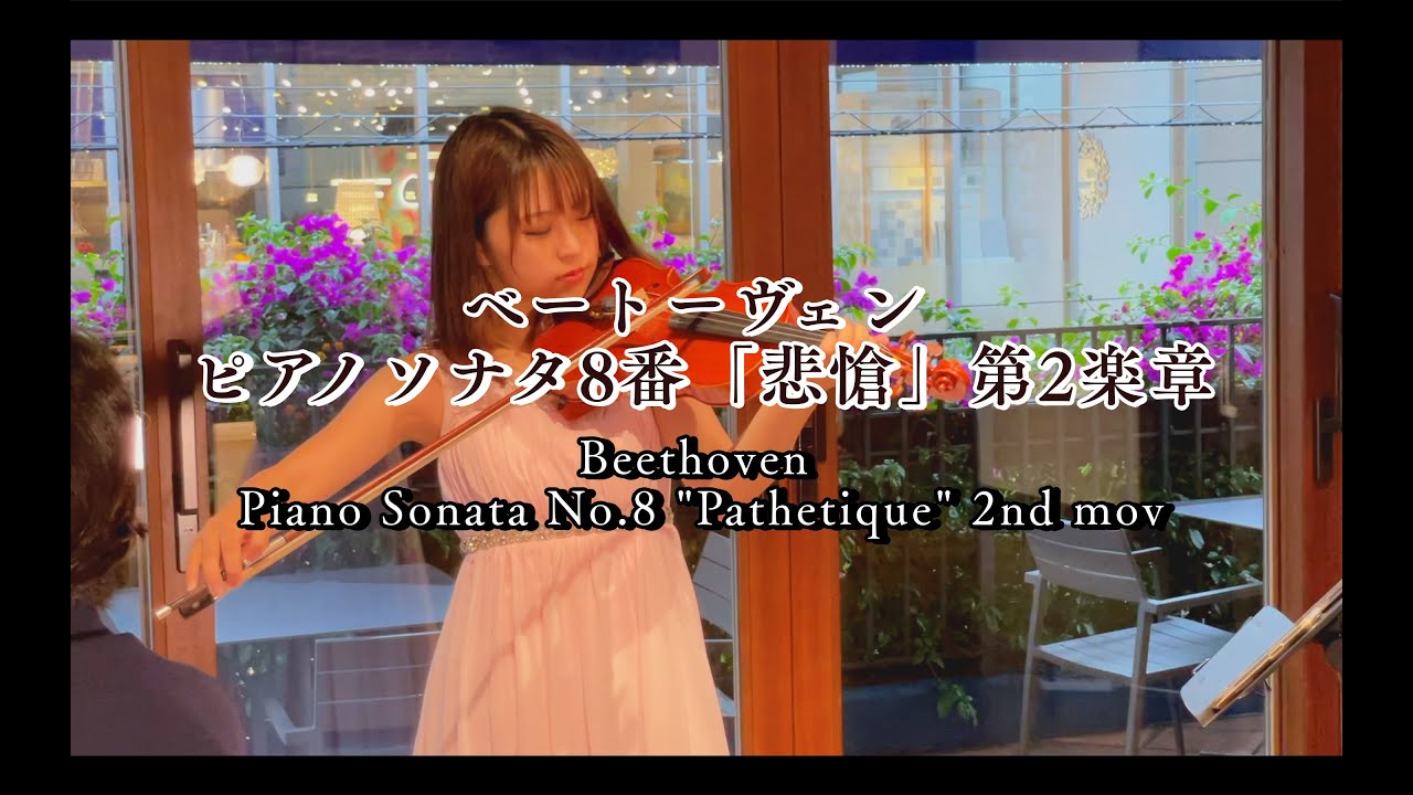 【ヴァイオリンで悲愴】ベートーヴェン ピアノソナタ8番「悲愴」第2楽章（Beethoven Piano Sonata No.8 