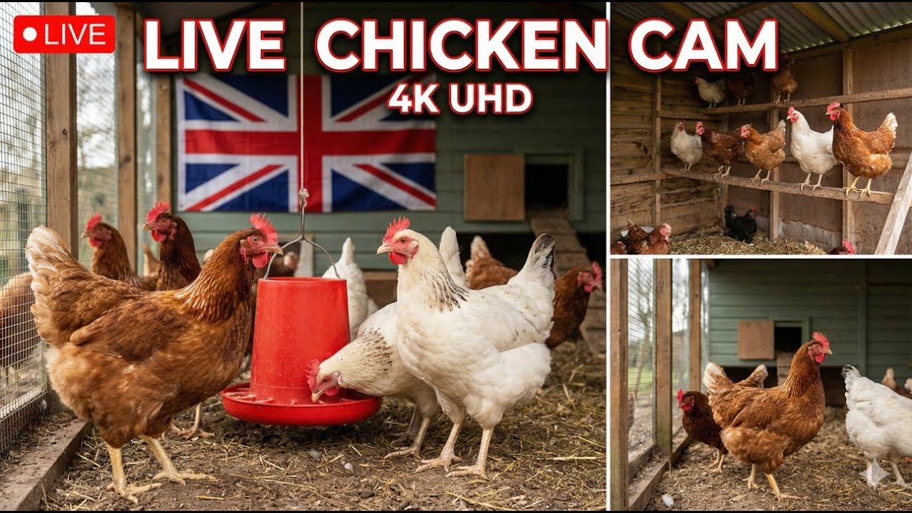 Live Chicken Cam 🐔 Relaxing Backyard Chickens in 4K | Slow TV & Nature Sounds