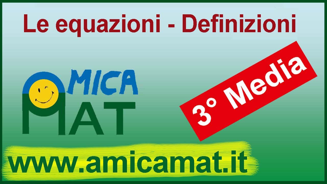 Le equazioni - Definizioni