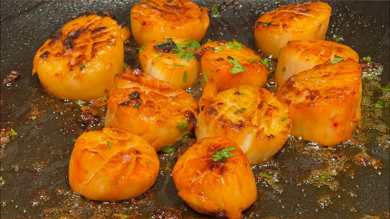 Tandoori Scallops Recipe | Pan Seared Tandoori Scallops with Lemon and Garlic | Spicy Scallops