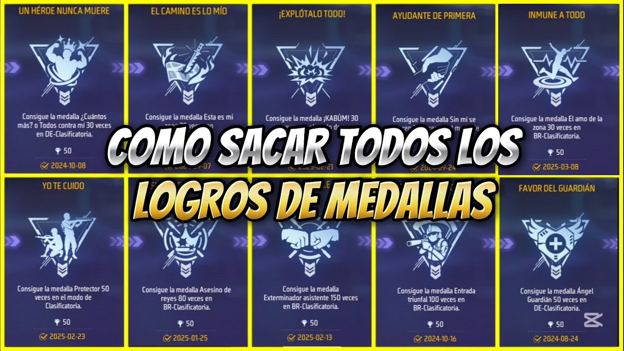 🔥Como sacar TODOS los LOGROS DE MEDALLAS en freefire nueva actualizaci&oacute;n 2025 logros freefire