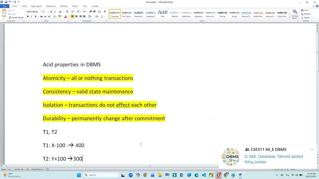 ACID Properties | Database Management System | CSE | Daffodil International University