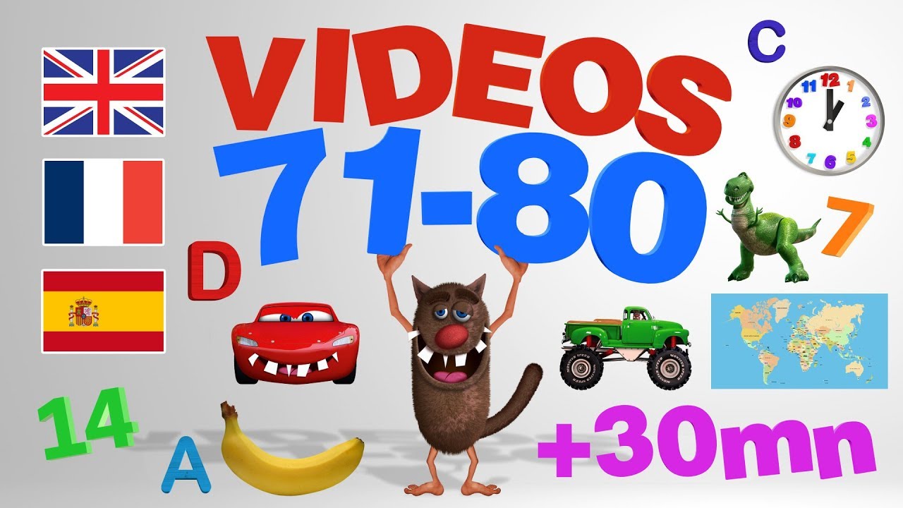 Foufou - Apprendre aux enfants tout en s'amusant (Learn with Fun For Kids - Videos 71-80) 4k