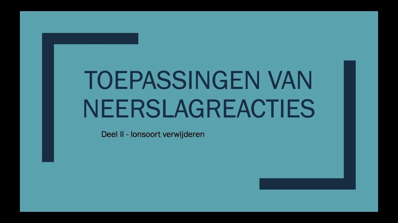 Toepassingen van neerslagreacties II: een ionsoort verwijderen